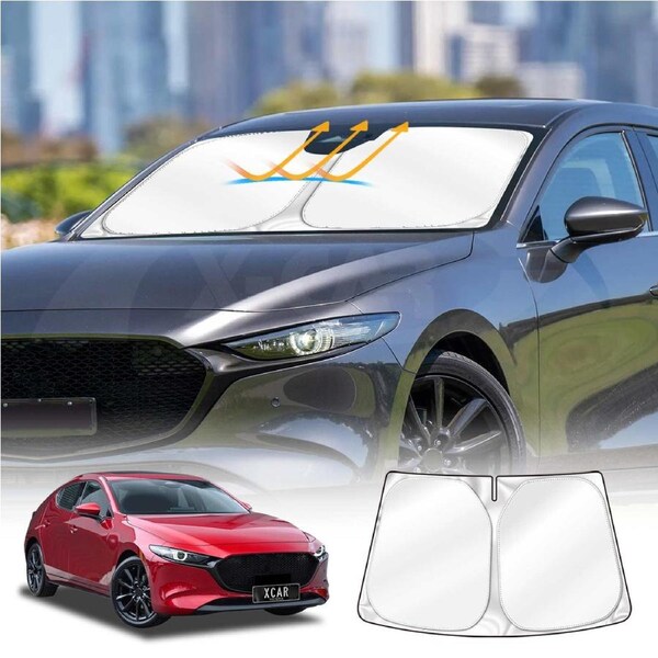 WindScreen Sun Shade for Mazda 3 BP Series 2019-Onwards Blocks UV Rays Foldable Custom Wind Screen Sun Visor Protector