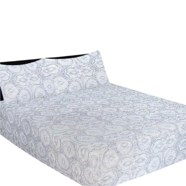 ICF Store Cotton Flannel Combo Fitted Sheet Set Queen Romano