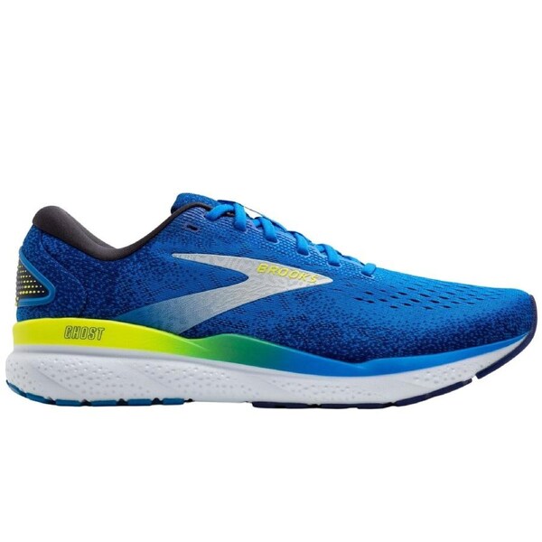 Mens Brooks Ghost 16 Running Shoes in Electric Blue/Navy/Lemon – Size 12