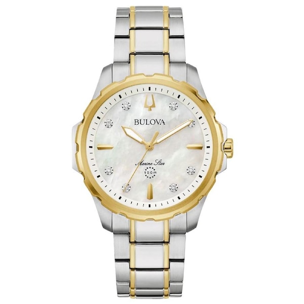 Bulova Marine Star Diamond Two Tone Women's Watch (98P227)