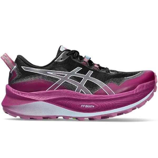 Womens ASICS Trabuco Max 3 Trail Running Shoes in Black/Light Blue – Size 7