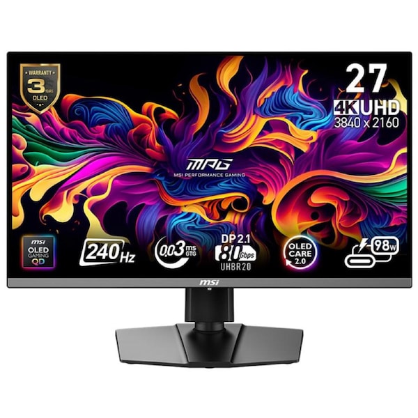 MSI MPG 27in 4K UHD QD-OLED 240Hz Adaptive Sync Gaming Monitor (MPG 272URX QD-OLED)