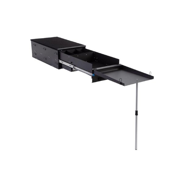 Kings 900mm Kitchen Drawer for Utes - Modular Design - Heavy Duty Frame - Premium Black Finish - Slide Out Table & Cutlery Drawer - Fold Out Bench