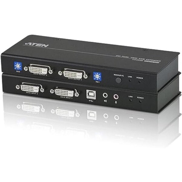Aten DVI Dual View KVM Extender with Audio, RS232, EDID mode support, Sun/Mac KB/MS support