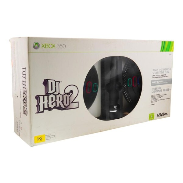 DJ Hero 2 Party bundle with 2 Turntables and Microphone (Xbox 360)