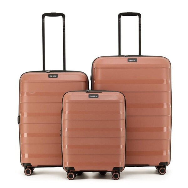 3pc Tosca Comet Polypropylene Hard Shell Travel Luggage/Suitcase Set Mocha