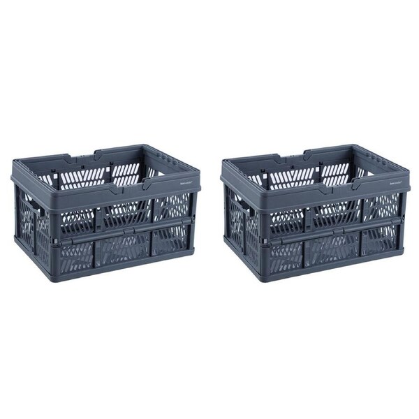 2PK Boxsweden Foldaway Carry Basket Organiser 26.5L 44x30.5x25cm Assorted