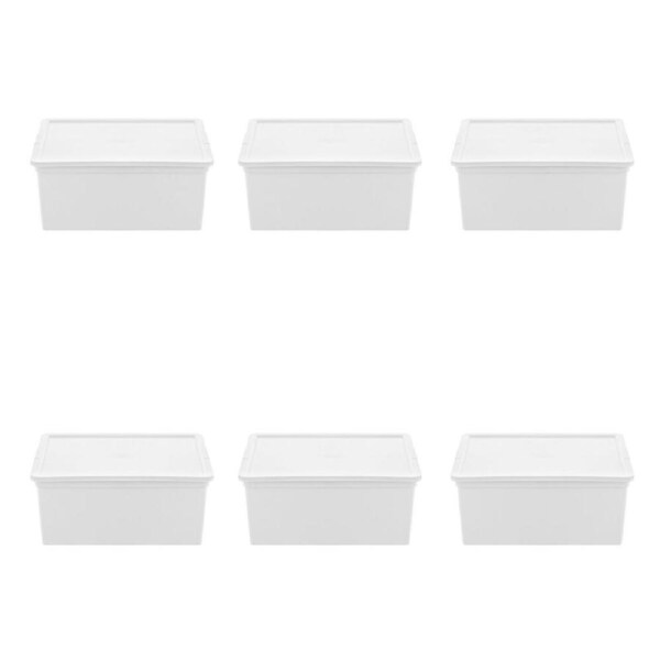 6PK Boxsweden Essentials Stackable Organiser Tub 20L 39.5x34x16.5cm Assorted