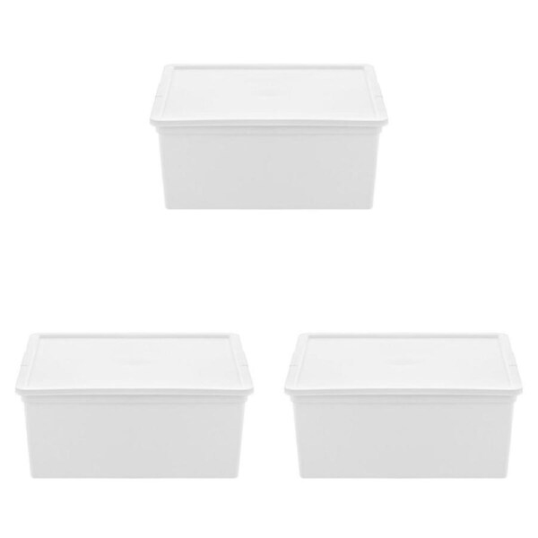 3PK Boxsweden Essentials Stackable Organiser Tub 20L 39.5x34x16.5cm Assorted