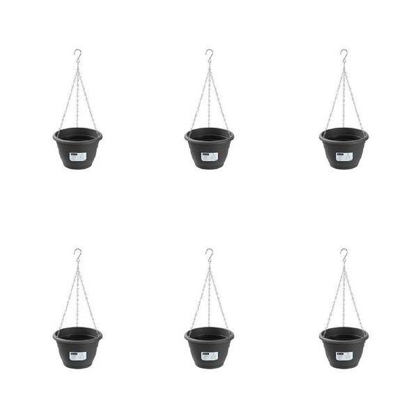 6PK Boxsweden Classic Plastic Easy Lightweight Hanging Planter 24cm Assorted