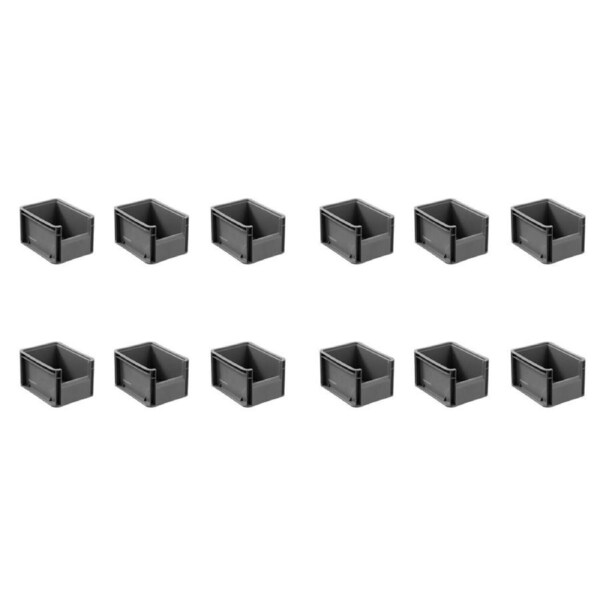 12PK Boxsweden Heavy Duty Stackable Tray Sleek Organiser 20x15x12cm Assorted