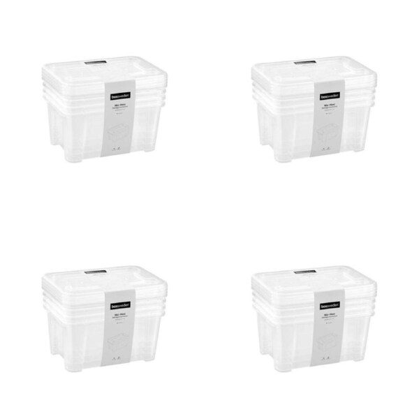 4x 4pc Boxsweden Nic-Nac Storage Container Essentials Organiser 5L 28x20x13.5cm
