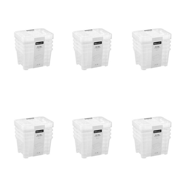 6x 4pc Boxsweden Nic-Nac Storage Container Essentials Organiser 2.5L 21x16x11cm