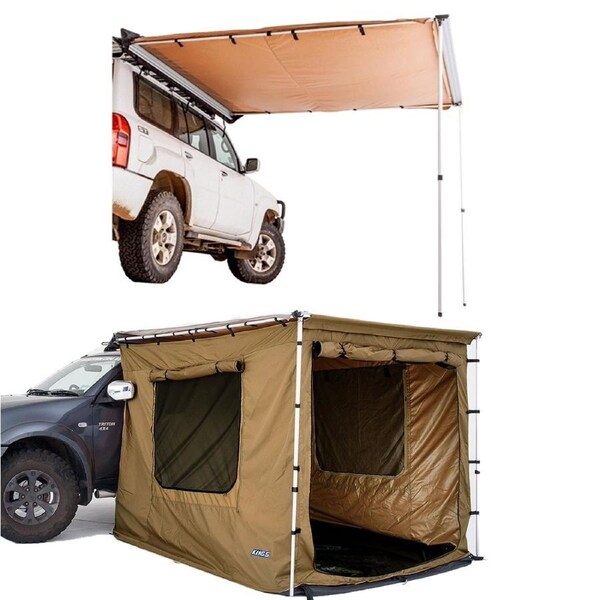 KINGS 4WD Outdoor Awning 2.5x2.5m + Awning Tent Camping Car Extension Roof Rack