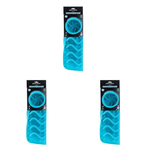 3PK Paws & Claws Pet Slow Feeding Mat 40x30x5cm for Dry & Wet Food Assorted