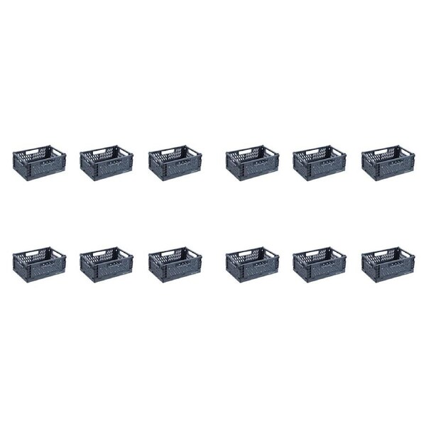 12PK Boxsweden Foldaway Storage Basket Versatile 2.2L 22x15x8.5cm Assorted