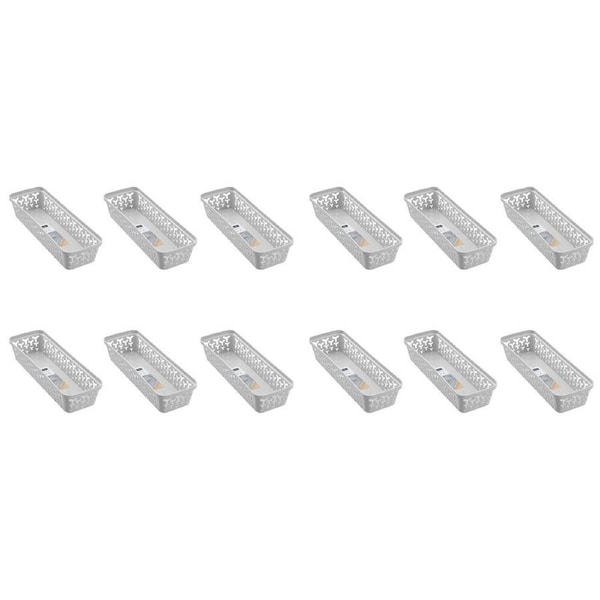12PK Boxsweden Star Organiser Tray Versatile Sleek Rectangular 33x11x6.5cm Grey