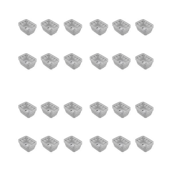 24x 2pc Boxsweden Star Tray Versatile Rectangular 15.5x11.5x6.5cm Grey