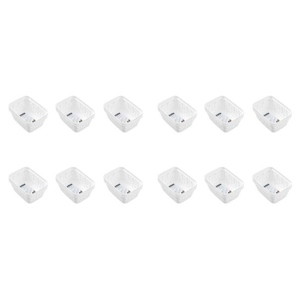 12x 2pc Boxsweden Star Organiser Tray Rectangular 15.5x11.5x6.5cm White