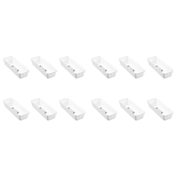 12PK Boxsweden Star Organiser Tray Versatile Sleek Rectangular 33x11x6.5cm White