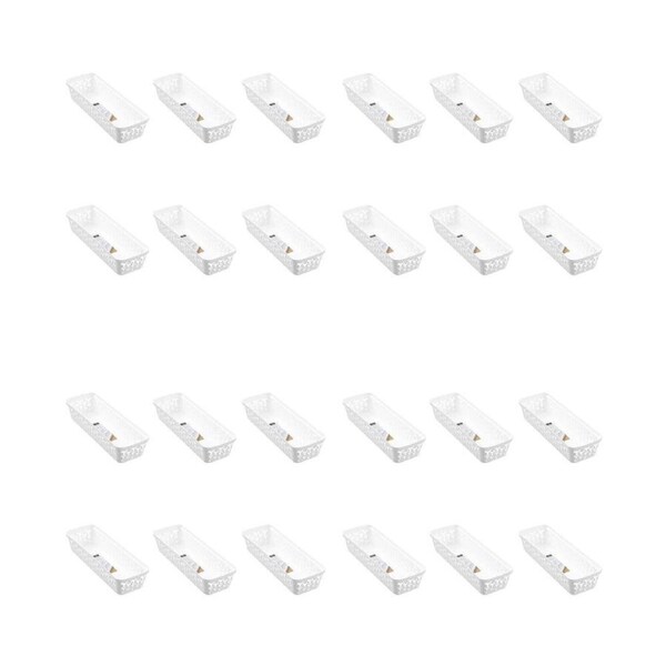 24PK Boxsweden Star Organiser Tray Versatile Sleek Rectangular 33x11x6.5cm White