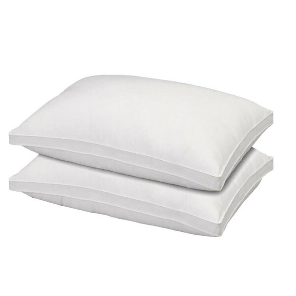 2pc Royal Comfort Luxury Bamboo Gusset Bedding Pillow Cushion 50x75cm White
