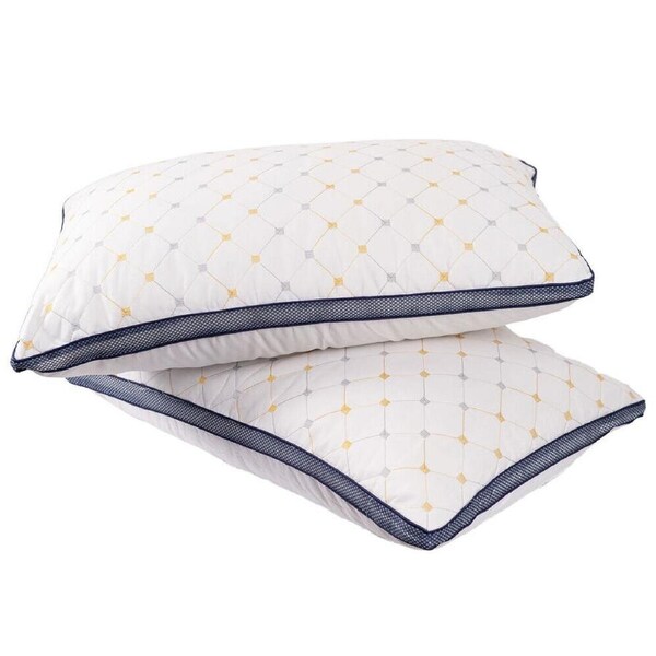 2pc Royal Comfort Luxury Chiro Comfort Air Mesh Pillow 50x75cm White/Blue