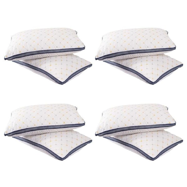 4x 2pc Royal Comfort Luxury Chiro Comfort Air Mesh Pillow 50x75cm White/Blue