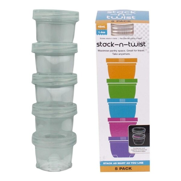 UBL Stack N Lock Food Storage Container Set 5 Piece BPA Free 42ml Airtight