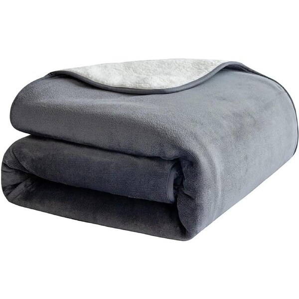 Waterproof Dog Blanket, 3-Layer Flannel and Sherpa Pet Throw, Reversible Protector Cover for Bed Couch Sofa, 75x100cm