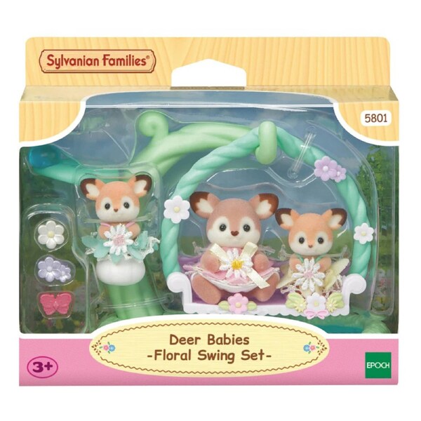 Sylvanian Families - Deer Babies Floral Swing Playset with Accessories