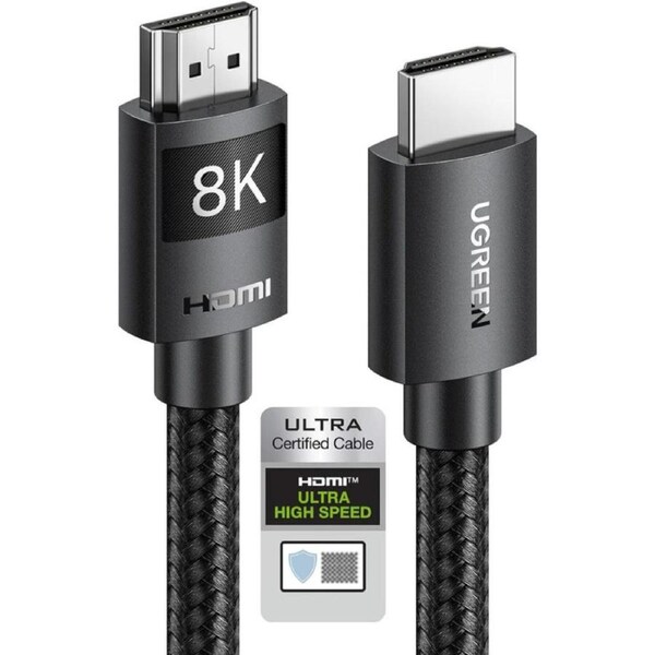UGREEN 8K@60Hz Certified HDMI 2.1 Cable 3M Ultra Speed 10K 60Hz 4K 240Hz Braided Cord Support 48Gbps Dynamic HDR eARC Dolby Atmos HDCP Compatible with PS5 PS4 Xbox Roku TV HDTV Blu-ray Projector