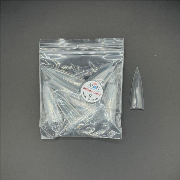 AEON - Stiletto Clear Nail Fake False Tips Extension Refill Size 0 (50pcs)
