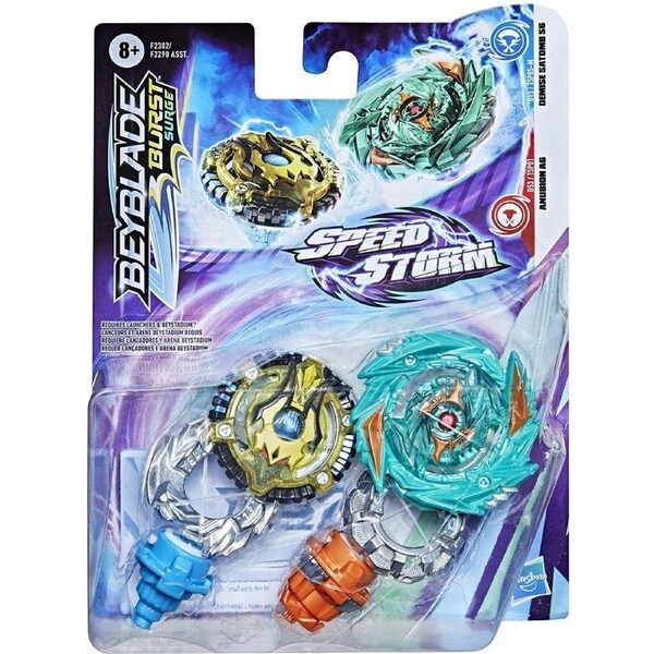 BEYBLADE Burst Surge Speedstorm Demise Satomb S6 and Anubion A6 Spinning Top Dual Pack