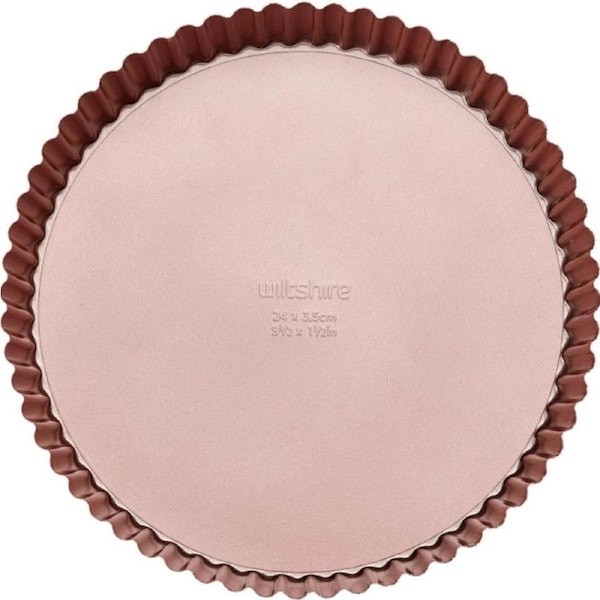 Wiltshire Quiche and Tart Pan, 24 cm Diameter, Rose Gold