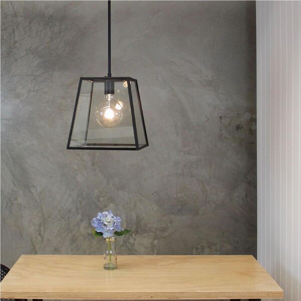 Oriel Lighting EATON 30 Single Urban Retro 30cm Pendant Light in Matt Black