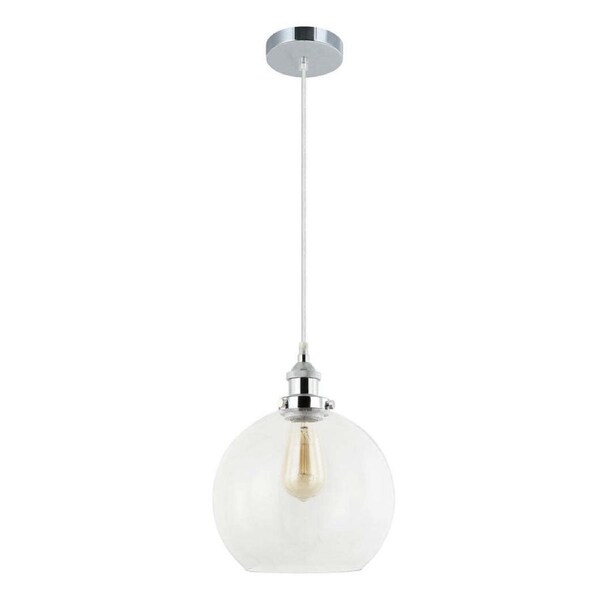 PESINI: Wine Glass Pendant Lights with Chrome Highlight Clear Glass