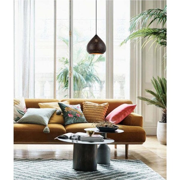 MARRAKESH: Bohemian Interior Black Ellipse Shape Pendant Light
