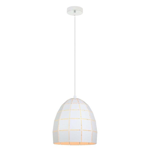 ARMIS: Retro Tiled Ellipse Shape Pendant Lights Matte White