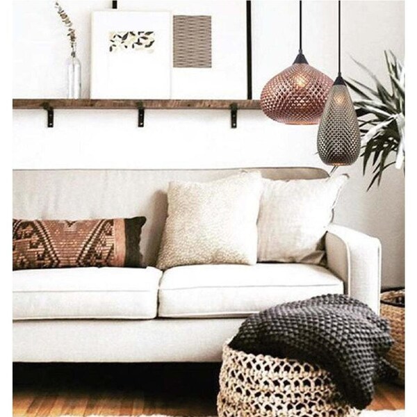 RICTUS: Bohemian Glass Tear Drop Shape Pendant Lights Chrome Color