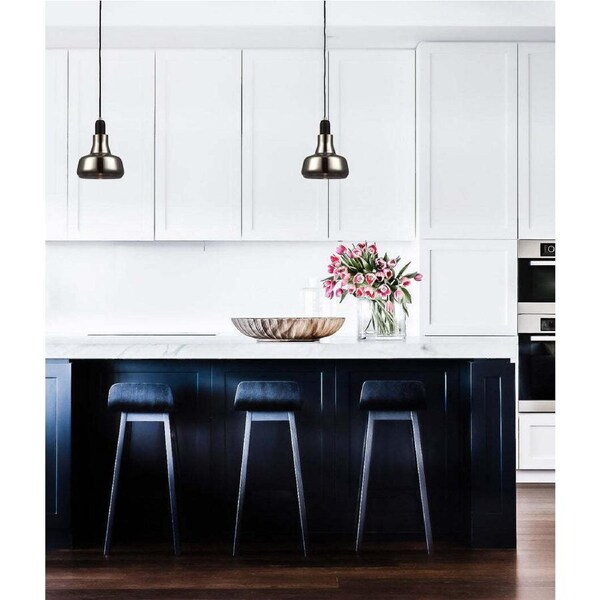 PENOLA: GU10 Smokey Black Glass Dome Pendant Light