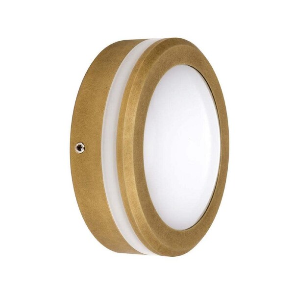 STE: Exterior LED 12V Antique Brass Round Step/Wall Lights IP65