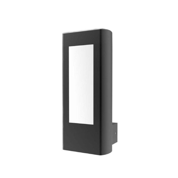 AMUN: Exterior LED Matt Black Rectangular Surface Mounted Wall Light IP54