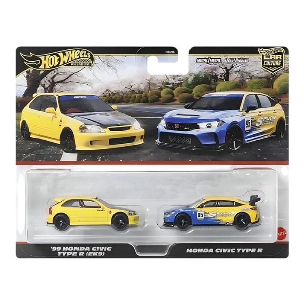 Hot Wheels Car Culture 2 Pack 1999 Honda Civic Type R EK9 and Honda Civic Type R