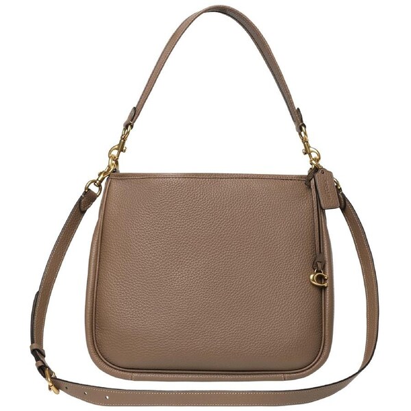 Coach Soft Pebble Leather Cary Shoulder Bag Dark Stone