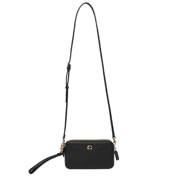 Coach Polished Pebble Leather Kira Crossbody Bag Black