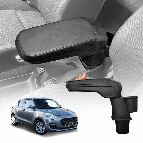 Central Armrest Storage Box with Cup Holder for Suzuki Swift 3rd Gen 2017-2024 Arm Rest Car Interior Accessories