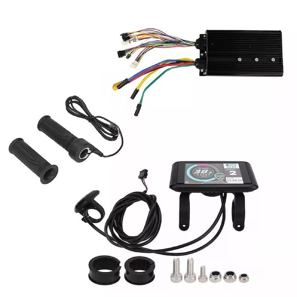TDR 72V 3000W 80A Dual Mode Sine Wave Ebike Controller UKC1 LCD Display Kit Twist Throttle 3.5 Inch IPS Screen Electric Bike Meter Speed Power