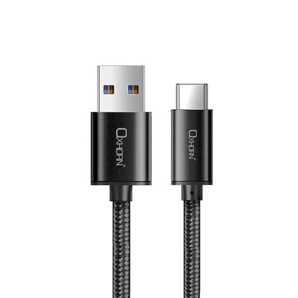 Oxhorn USB 3.2 Type-A to Type-C Cable, 10Gbps, 60W, Black - 1m