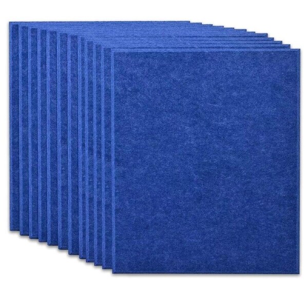 iDeer Life Acoustic Foam 12Pcs Sound Absorbing Panels Wall Tiles (Square Shape (Blue) - 30 x 30 x 0.9 cm